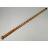 A 9ct gold-topped malacca walking cane