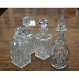 Four various decanters