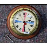 An antique brass ship's clock to/w a 'Met-Check' barograph