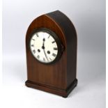 A late 19th/20th century satinwood cased mantel clock
