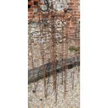 Four weathered steel garden obelisks (4)