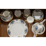 A Royal Albert china 'Moonlight Rose' tea/dinner service for six