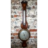 D Martinelli, London, a Victorian inlaid mahogany barometer