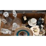 Ceramics and glassware, including five decanters