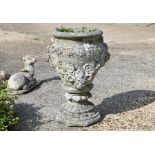 Three cast classical urn garden planters