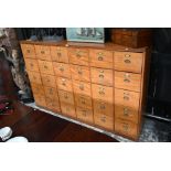 A vintage mahogany thirty drawer cabinet