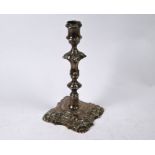 George II cast silver baluster candlestick, London 1757
