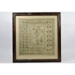 An antique Continental needlework sampler