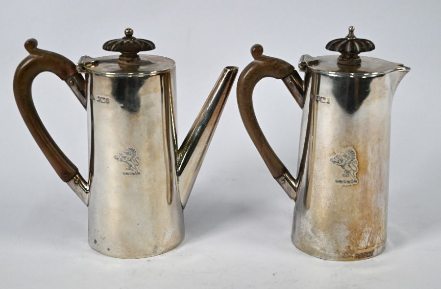 Edwardian silver cafe au lait pair - Image 2 of 3