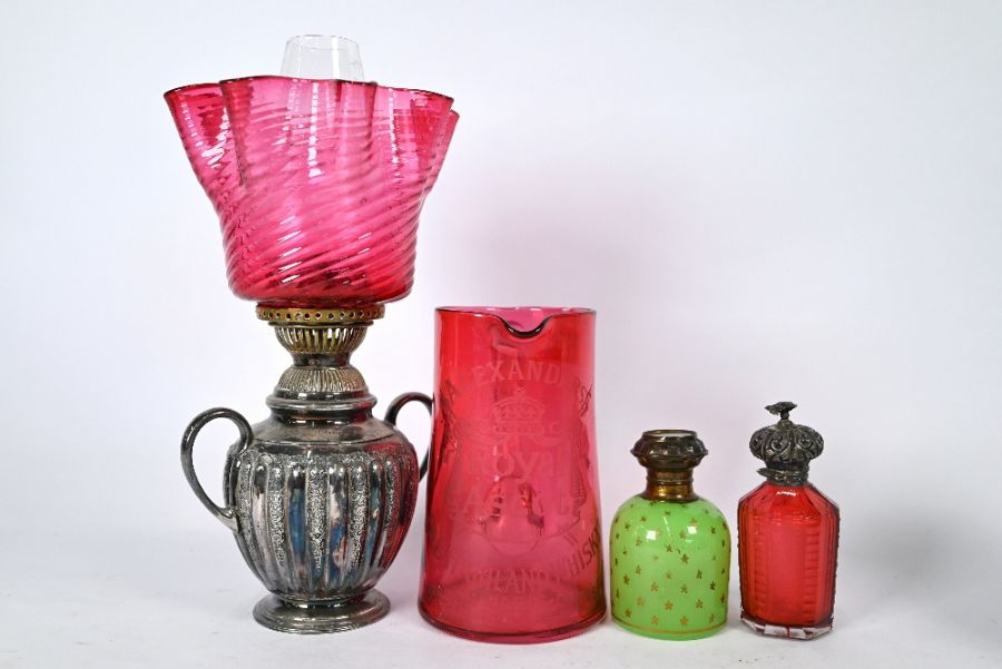 Victorian glass whiskey jug and other items - Image 2 of 3