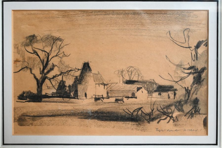 Rowland Hilder (1905-1993) - charcoal