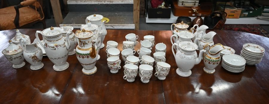 Mid 19th century Continental china coffee service - Image 3 of 4