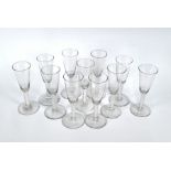 A set of eleven glasses in the 18th century manner
