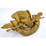 A 19th century giltwood carved dog's head