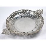 Edwardian silver pierced dish