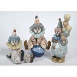 Three Lladro clowns