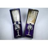 Two Royal commemorative silver goblets