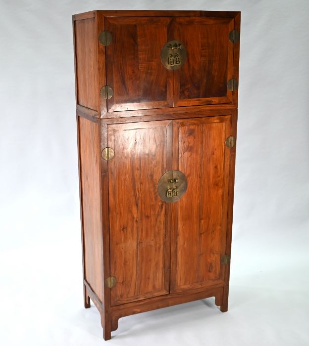 A Chinese two-part cupboard with two doors