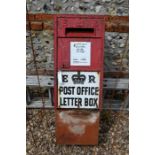 An Edwardian cast iron Post Office wall-box front, with enamel plates