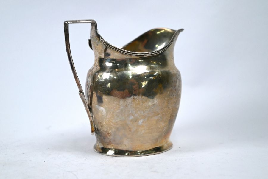 George III silver cream jug and pair of open salts - Image 4 of 4