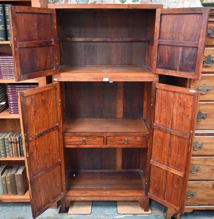 A Chinese two-part cupboard with two doors - Image 6 of 11