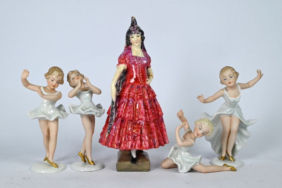 A Royal Doulton figure and four Goebels figures - Image 2 of 4