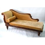 A mid 19th century mahogany framed chaise