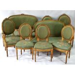 A 19th century French style carved giltwood framed salon suite