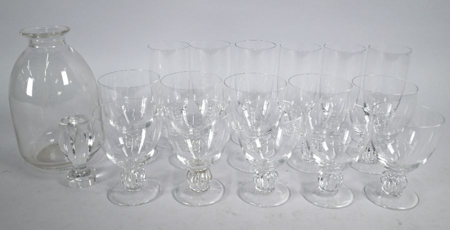 A Lalique glass part set of six champagne flutes - Image 2 of 3