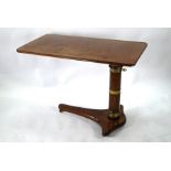 A Victorian brass bound mahogany adjustable height reading table