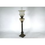 Large electroplated classical column oil lamp