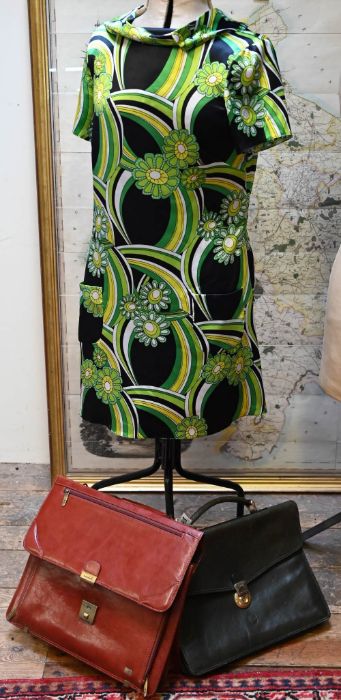 A 1960s vintage mini dress and bags