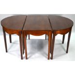 A late George III mahogany D-end dining table