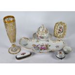 A collection of Continental ceramics and glass