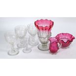 Cranberry glass and other glassware