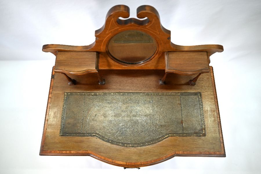 An Edwardian ladies mirror backed writing table - Image 6 of 6