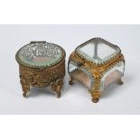 Two 19th century Continental gilt metal ring-boxes