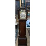 19th century cross-banded oak 8-day longcase clock
