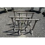 Two pairs of riveted cast iron greenhouse trestle stands, early 20th century