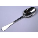 Queen Anne Britannia standard silver trifid spoon, Lawrence Cole, London 1702