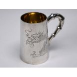 Chinese silver mug