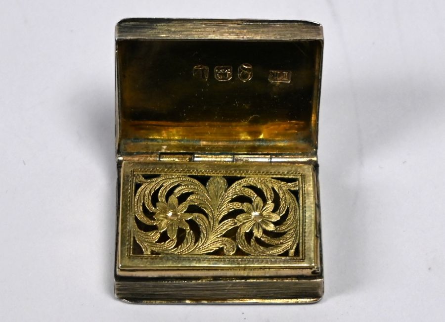 George III silver vinaigrette, John Reilly, Birmingham 1806 - Image 5 of 6