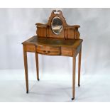 An Edwardian ladies mirror backed writing table