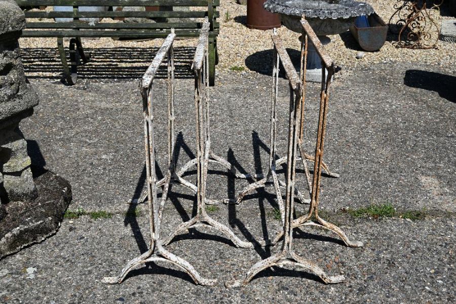 Two pairs of riveted cast iron greenhouse trestle stands, early 20th century - Image 4 of 4