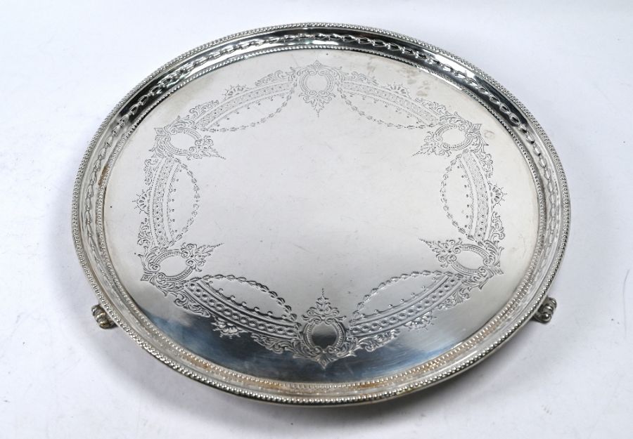 Victorian silver letter salver