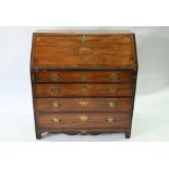 A George III feather-banded and inlaid mahogany bureau