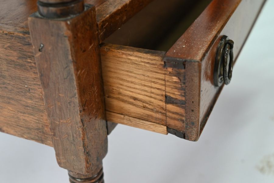 A mahogany three division Canterbury with drawer beneath - Image 4 of 4