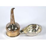 George III silver pap-boat & wine funnel