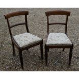 A set of six Regency mahogany bar back dining side chairs