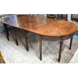 A George III oak D-end dining table